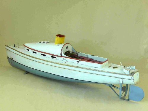 BING LIVE STEAM RACING POWER BOAT CRUISER GERMAN GBN TINPLATE TOY - ADDITIONAL PHOTO 3