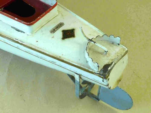 BING LIVE STEAM RACING POWER BOAT CRUISER GERMAN GBN TINPLATE TOY - ADDITIONAL PHOTO 6