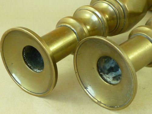 ORIGINAL VICTORIAN ACE OF DIAMONDS BRASS CANDLESTICKS 14 JAMES CLEWS - ADDITIONAL PHOTO 7