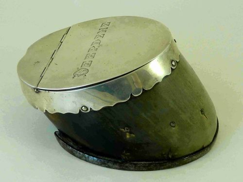 victorian dublin silver horse hoof box 1897 deepdene irish peerage taxidermy - CATEGORY: ANTIQUE BOXES - DATED 1890