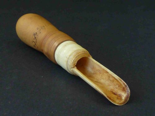 APPLE CORER CHEESE SCOOP BOXWOOD BONE TREEN GEORGIAN - ADDITIONAL PHOTO 2