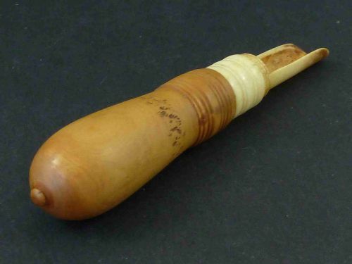 APPLE CORER CHEESE SCOOP BOXWOOD BONE TREEN GEORGIAN - ADDITIONAL PHOTO 3