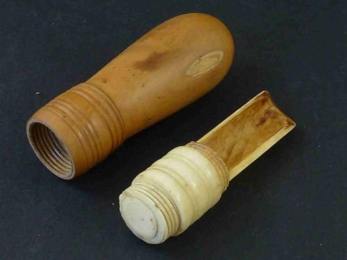 APPLE CORER CHEESE SCOOP BOXWOOD BONE TREEN GEORGIAN - ADDITIONAL PHOTO 4