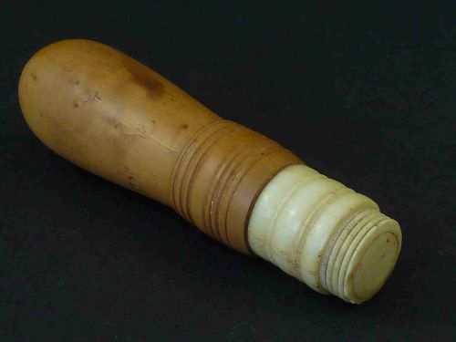 APPLE CORER CHEESE SCOOP BOXWOOD BONE TREEN GEORGIAN - ADDITIONAL PHOTO 6