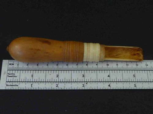 APPLE CORER CHEESE SCOOP BOXWOOD BONE TREEN GEORGIAN - ADDITIONAL PHOTO 7