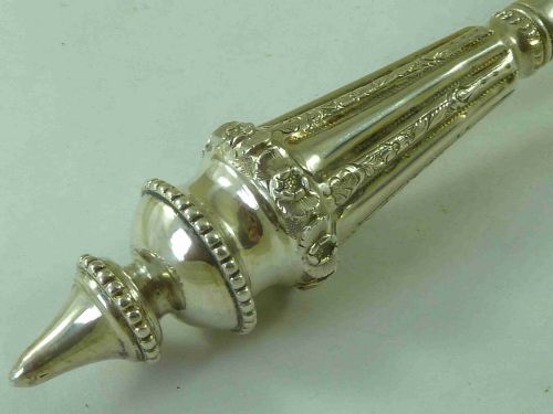 SOLID STERLING SILVER POSY HOLDER TUSSIE MUSSIE REEDED ENGRAVED ENGLISH - ADDITIONAL PHOTO 3