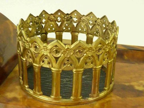 TORTOISESHELL INKSTAND ENGLISH REGENCY PERIOD INKWELL DESK ACCESSORY - ADDITIONAL PHOTO 9