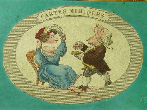 CARTES MIMIQUES FRENCH NOVELTY ANIMATED CARD GAME TOY CARICATURE ANTIQUE - ADDITIONAL PHOTO 8