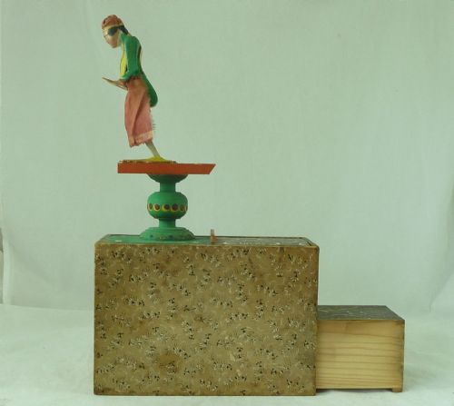 1840 German Tumbling Acrobat Gravity Toy Steps Papered Automaton