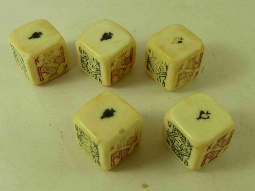 IVORY POKER DICE SHARMA BOXED SCRIMSHAW - ADDITIONAL PHOTO 1