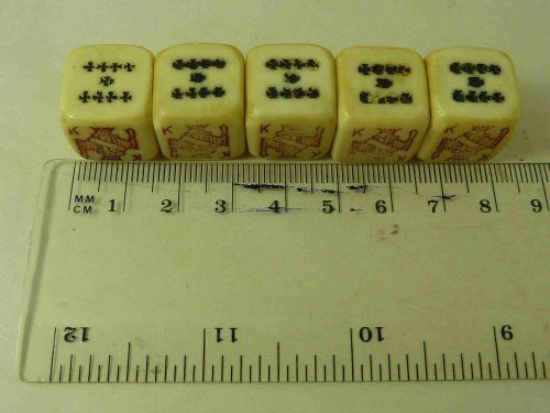 IVORY POKER DICE SHARMA BOXED SCRIMSHAW - ADDITIONAL PHOTO 3