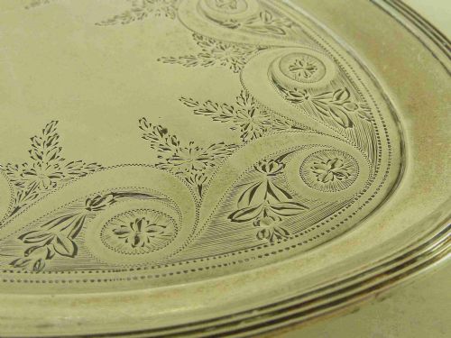 1794 PETER ANN BATEMAN HALLMARKED GEORGIAN SILVER TEAPOT STAND CARD TRAY - ADDITIONAL PHOTO 7