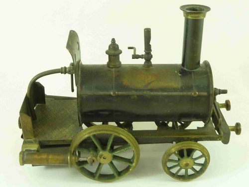 fig 2. Toy Live Steam Engine Locomotive Train Brass Birmingham Dribbler Piddler Stevens Model Dockyard 1880