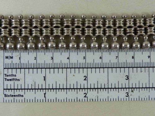VICTORIAN SOLID SILVER COLLAR LINK CHAIN FRINGE NECKLACE BEAD CLASP STERLING - ADDITIONAL PHOTO 7