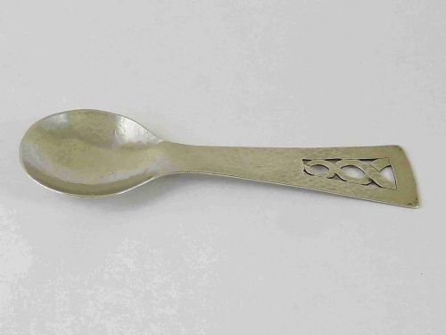 ARTS AND CRAFTS CADDY SPOON LONDON 1931 PLUCKNETT - ADDITIONAL PHOTO 3