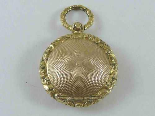fig 1. William IV Solid 18k Gold Vinaigrette Mourning Hair Compartment Locket Pendant Fob Antique