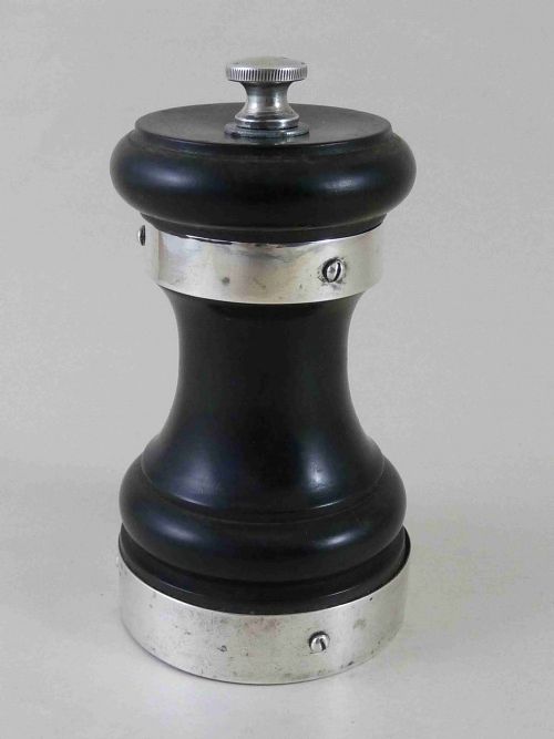 1910 Pepper Grinder Sterling Silver Ebony Hallmarked Hukin & Heath Ltd Capstan Mill