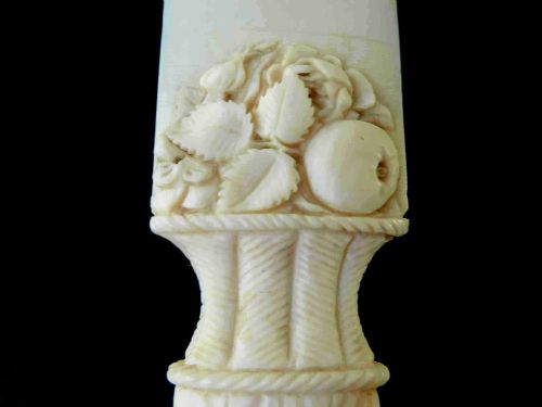 CARVED IVORY LETTER KNIFE PAPER PAGE TURNER FRENCH DIEPPE ANTIQUE - ADDITIONAL PHOTO 2