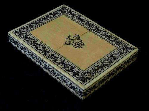 VIZAGAPATAM IVORY VISITING CARD CASE ANGLO INDIAN - ADDITIONAL PHOTO 2