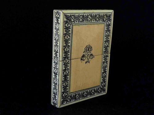 VIZAGAPATAM IVORY VISITING CARD CASE ANGLO INDIAN - ADDITIONAL PHOTO 5