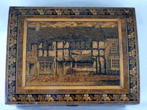 TUNBRIDGE WARE SHAKESPEARES BIRTHPLACE STATIONARY BOX G WISE MAKERS LABEL ENGLISH - ADDITIONAL PHOTO 3