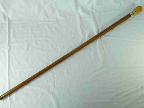 1700 TURNED IVORY MALACCA WALKING STICK ENGLISH CANE SILVER DATED DW - ADDITIONAL PHOTO 5