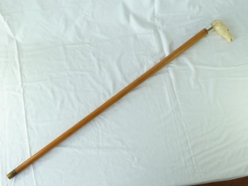 CARVED IVORY HORSE HEAD MALACCA WALKING STICK NOVELTY CANE - ADDITIONAL PHOTO 7