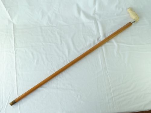 CARVED IVORY HORSE HEAD MALACCA WALKING STICK NOVELTY CANE - ADDITIONAL PHOTO 8