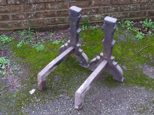16TH CENTURY FIRE DOGS DATED 1580 CAST IRON ELIZABETHAN ANDIRON ENGLISH - ADDITIONAL PHOTO 9