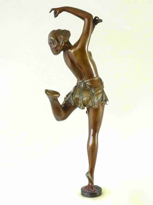 BRUNO ZACH 'EROTIC DANCER' ART DECO BRONZE FIGURE AUSTRIAN COLD PAINTED - ADDITIONAL PHOTO 6