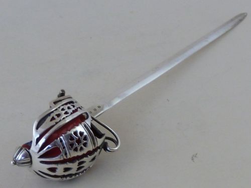 SCOTTISH BROAD SWORD BASKET HILT DESK ORNAMENT LETTER OPENER EDINBURGH 1919 - ADDITIONAL PHOTO 8