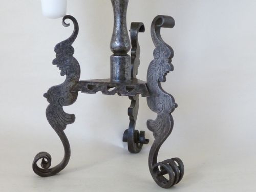 AUSTRIAN CANDLE HOLDER VIENNA WROUGHT IRON CANDLESTICK WAX TAPER STAND - ADDITIONAL PHOTO 7