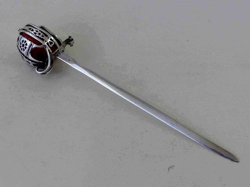 SCOTTISH BROAD SWORD BASKET HILT DESK ORNAMENT LETTER OPENER EDINBURGH 1919 - ADDITIONAL PHOTO 1