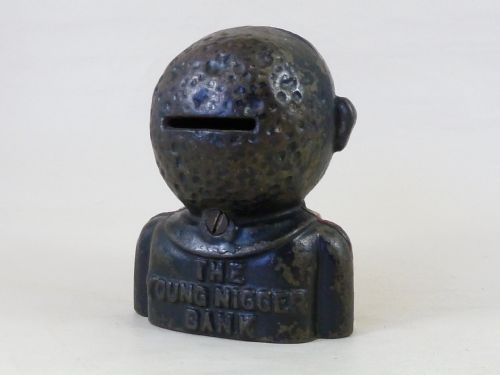 ORIGINAL YOUNG JOLLY STILL BANK ENGLISH CAST IRON PAINTED ANTIQUE - ADDITIONAL PHOTO 7