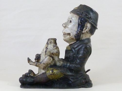 original paddy and the pig irish mechanical bank english cast iron painted antique - CATEGORY: ANTIQUE METAL - DATED 1890