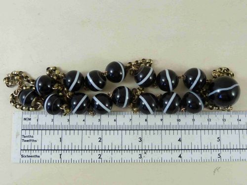 SCOTTISH BANDED AGATE BEAD NECKLACE PINCHBECK CLASP VICTORIAN - ADDITIONAL PHOTO 6