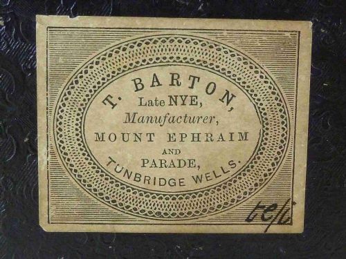 TUNBRIDGE WARE DOMED TOP BOX BARTON MAKERS LABEL MARKED PERSPECTIVE CUBE ENGLISH VICTORIAN - ADDITIONAL PHOTO 7
