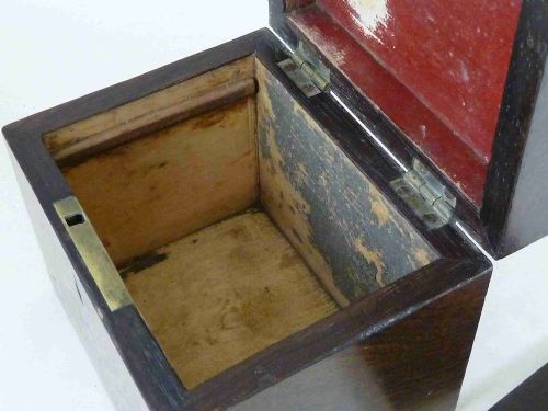 VICTORIAN TUNBRIDGE WARE ROSEWOOD MOSAIC TEA CADDY BOX ENGLISH - ADDITIONAL PHOTO 8