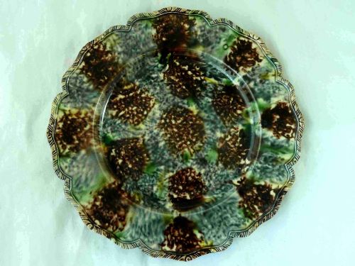 fine whieldon tortoiseshell grey ware creamware pottery plate 1760 - CATEGORY: ANTIQUE PLATES - DATED 18TH CENTURY