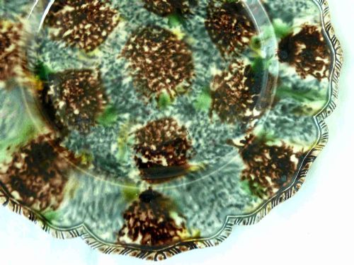 FINE WHIELDON TORTOISESHELL GREY WARE CREAMWARE POTTERY PLATE 1760 - ADDITIONAL PHOTO 1