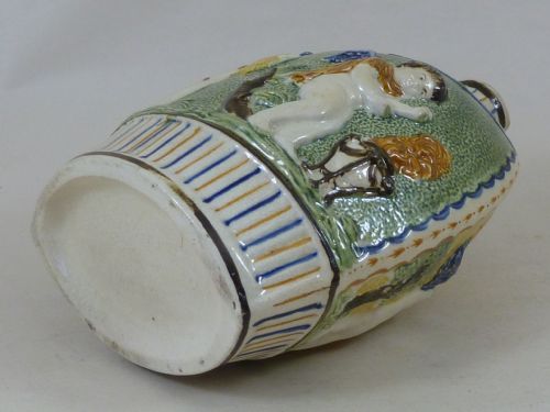 ENGLISH POTTERY FLASK PRATTWARE SPIRIT FLASK FOUR SEASONS GEORGIAN - ADDITIONAL PHOTO 2