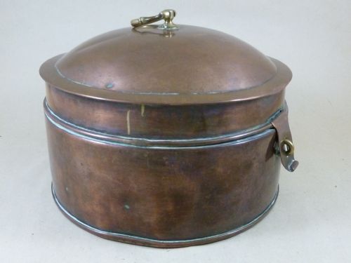 GEORGIAN COPPER SPICE BOX ROUND SEGMENTED SEAMED PADLOCK - ADDITIONAL PHOTO 6