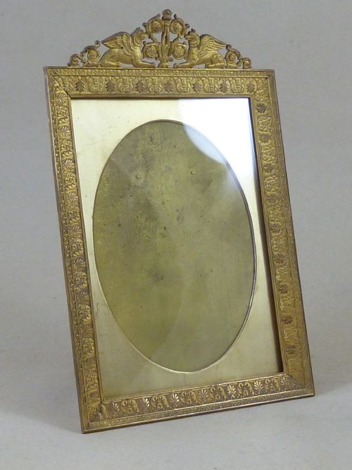 empire style ormolu photo frame gilt bronze brass french - CATEGORY: ANTIQUE MISCELLANEOUS - DATED 1880