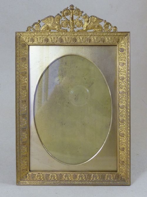 EMPIRE STYLE ORMOLU PHOTO FRAME GILT BRONZE BRASS FRENCH - ADDITIONAL PHOTO 2