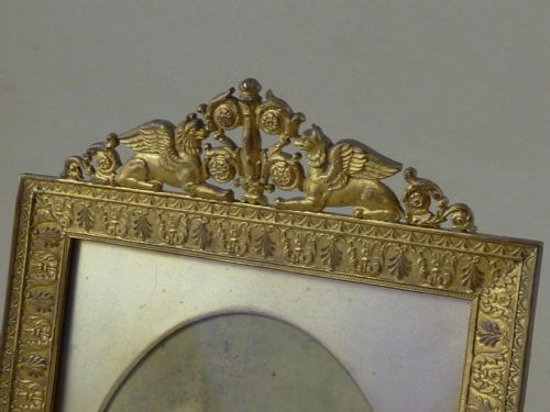 EMPIRE STYLE ORMOLU PHOTO FRAME GILT BRONZE BRASS FRENCH - ADDITIONAL PHOTO 3