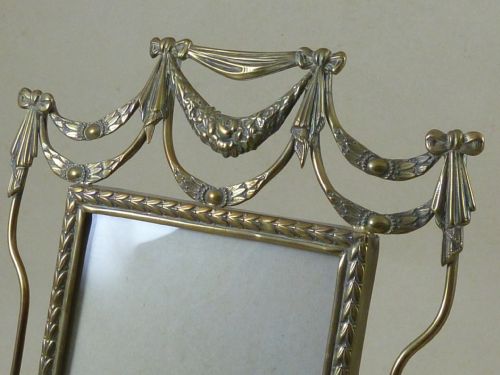 EDWARDIAN PAIR NEOCLASSICAL STYLE BRASS WIRE PHOTO FRAMES ENGLISH ANTIQUE - ADDITIONAL PHOTO 5