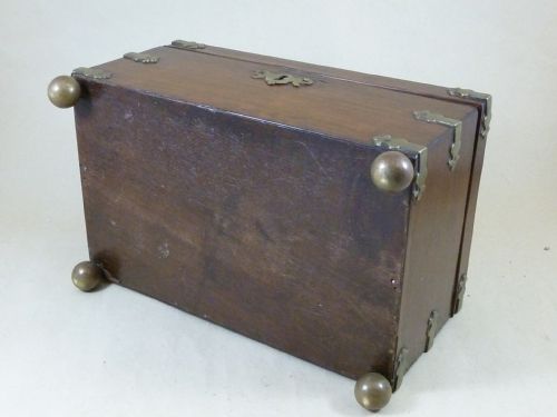ANGLO CHINESE PADAUK WOOD BRASS MOUNTED TEA CADDY 1770 CHINA - ADDITIONAL PHOTO 5