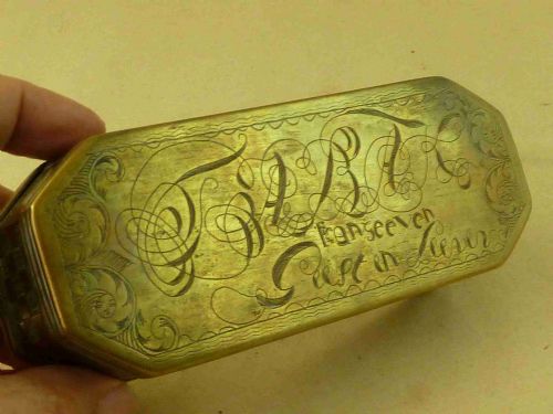 18C DUTCH BRASS TOBACCO BOX GIVES SPIRIT LIFE ANTIQUE - ADDITIONAL PHOTO 4