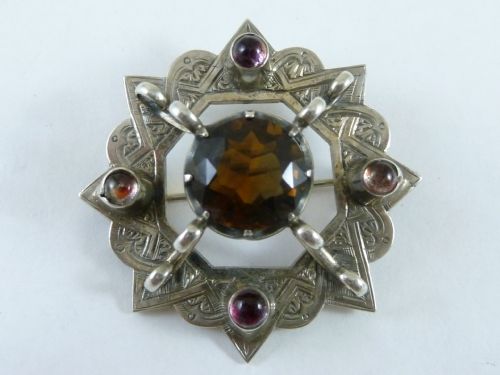 scottish provincial silver f g wilson inverness brooch pin cairngorm quartz smoky - CATEGORY: ANTIQUE JEWELLERY - DATED 1880