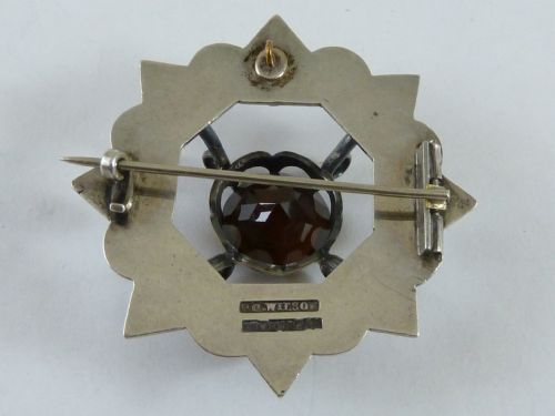 SCOTTISH PROVINCIAL SILVER F G WILSON INVERNESS BROOCH PIN CAIRNGORM QUARTZ SMOKY - ADDITIONAL PHOTO 3